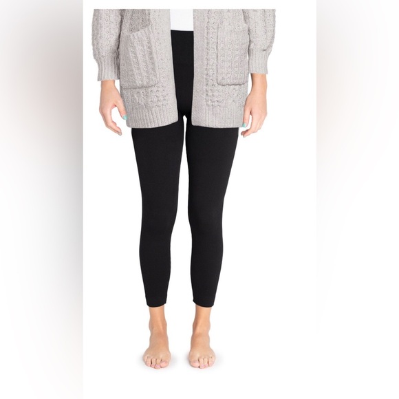 MUK LUKS red buffalo plaid soft fleece lined RIBBED TEXTURE leggings sz 1X/2X - Picture 12 of 15